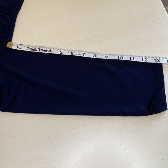 WHBM Blue Beaded V Neck Top Size Medium - Picture 13 of 13